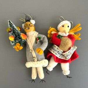 Heart Felts Christmas Bird Ornaments Pair Midwest Cannon Falls